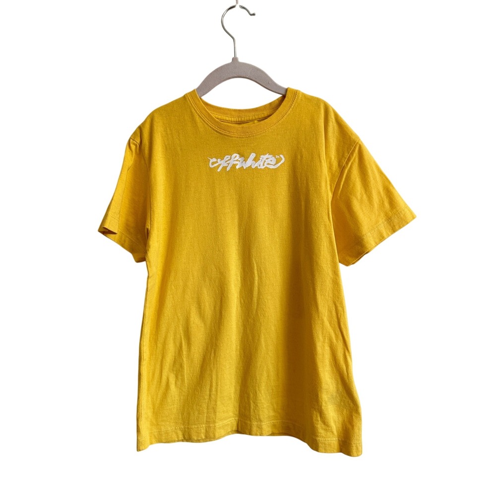 Off-White Kids Yellow Arrow Logo T-Shirt Size 8 OBAA002F21JER007